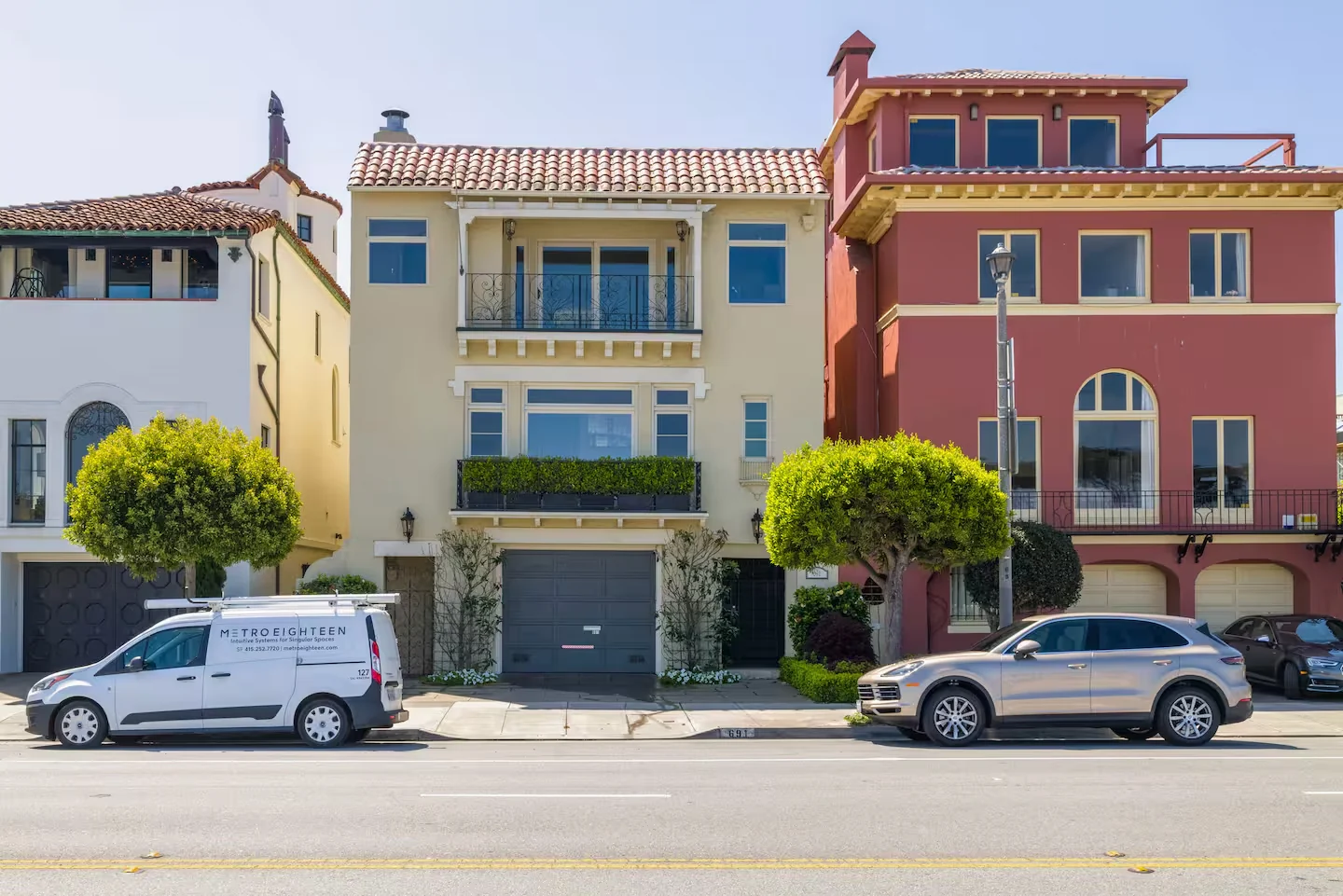The colorful houses of San Francisco’s Marina neighborhood, including a past Puentes house.